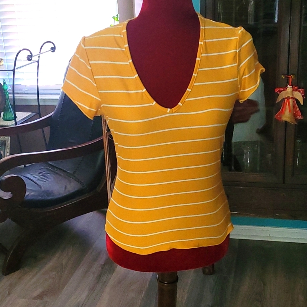Ultra Flirt Yellow/White Striped T-shirt